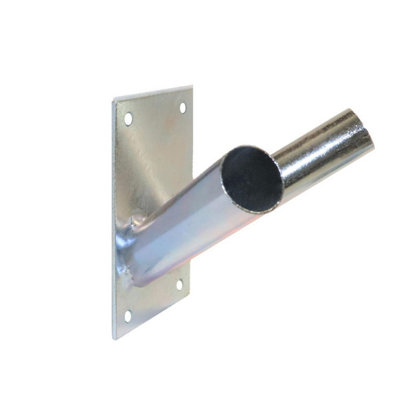 B&Q -  Double Flag Pole HolderWall Mounted Flag Pole BracketGalvanised (Silver)Rust And Weather ResistantHeavy Duty
