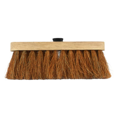 Soladirect 10-Inch Natural Soft Coco Sweeping Broom Head - Eco-Friendly Soft Bristle Sweeping Brush - Ideal For Indoors And Outdoors