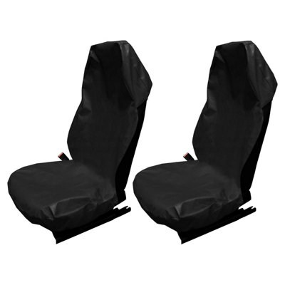 SolaDirect 2 Pcs Universal Waterproof Oil-Proof Garage Car Seat CoverHeavy Duty Protection For MechanicsConstruction Workers (Black) from B&Q