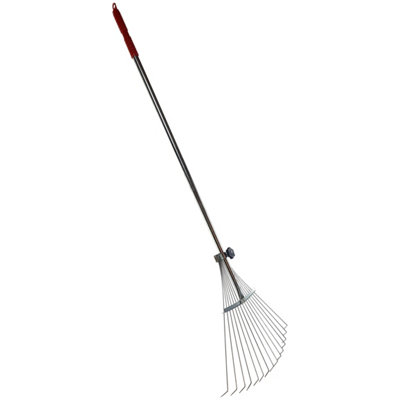 SolaDirect Garden Rake Adjustable Expandable Garden Leaf Lawn Rake For Gardening - Perfect For Lawn, Leaves, Moss Removal, Garden Cleanup