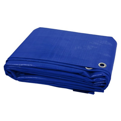 SolaDirect 4 X 5 M Tarpaulin CoverBlue 50GsmWaterproofFrost-ResistantUv ProtectionMultipurposeGroundsheet from B&Q