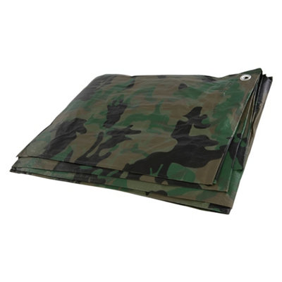 SolaDirect 4 X 6 M Tarpaulin CoverCamo 85GsmWaterproofFrost-ResistantUv ProtectionMultipurposeGroundsheet from B&Q