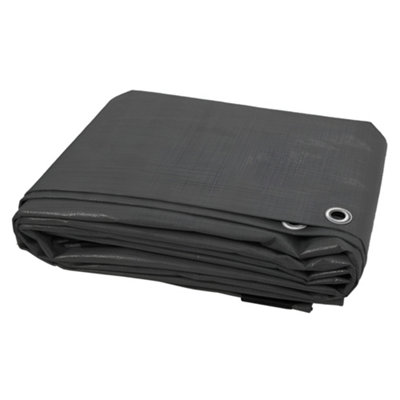 SolaDirect 2 X 2 M Tarpaulin CoverGrey 200GsmWaterproofFrost-ResistantUv ProtectionMultipurposeGroundsheet from B&Q