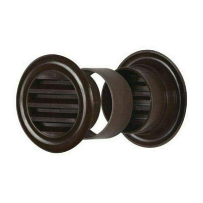 SolaDirect Brown Mini Circle Air Vent Grille Door Round Ventilation Cover from B&Q