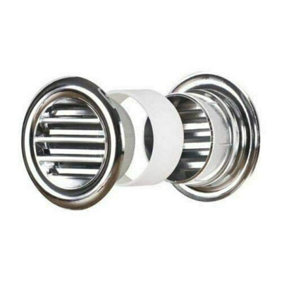 SolaDirect Chrome Mini Circle Air Vent Grille Door Round Ventilation Cover from B&Q