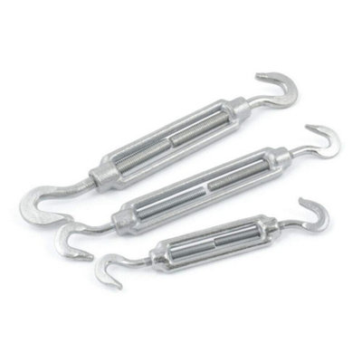 Soladirect 2 Pcs Of M8 Hook - Hook Turnbuckle Tensioner For Wire Tension Garden Rope Hooks Cable Garden Support Wire Turnbuckle Strainer