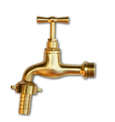 SolaDirect 1/2" Solid Polished Brass Tap Faucet Mixer Basin Garden Bathroom Kitchen Bib from B&Q