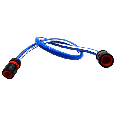 SolaDirect Garden Hose PipeOutdoor Tap To Reel Connection Set6 Layer Non-Toxic 1/2" Hose (Blue2 M / 6.56 Ft + 2 Quick Connectors) from B&Q