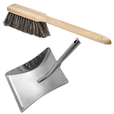SolaDirect Universal Long Handled Brush & Dustpan SetHeavy DutyRust Proof (Silver) from B&Q