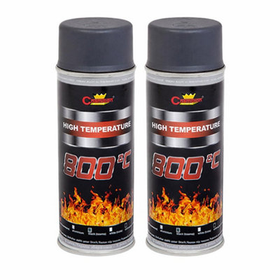 SolaDirect 2 X 400 Ml Grey Anthracite Heat-Resistant Enamel Paint Silicone-Based Up To 800 CHigh Temperature Metal Coating from B&Q
