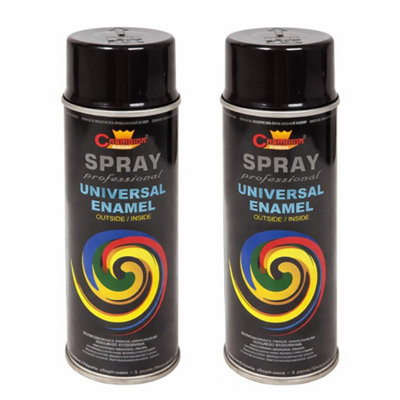 SolaDirect 2 X 400 Ml Jet Black Glossy (Ral 9005) Universal Gloss Enamel PaintFast Drying High ShineInterior & Exterior from B&Q