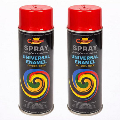 SolaDirect 2 X 400 Ml Traffic Red (Ral 3020) Universal Gloss Enamel PaintFast Drying High ShineInterior & Exterior from B&Q
