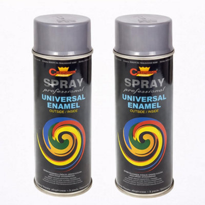 SolaDirect 2 X 400 Ml Silver Grey (Ral 7001) Universal Gloss Enamel PaintFast Drying High ShineInterior & Exterior from B&Q