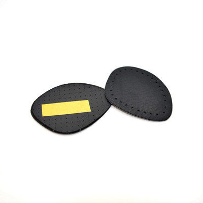 SolaDirect Pair Of Black Leather Half Insoles Carbon Latex Anti Slip Shoe High Heel Pads Cushions (3-6)