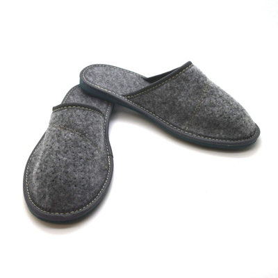 SolaDirect New Grey Women's Comfort House Slippers Felt Slip On Shoes (Size 8 Uk)