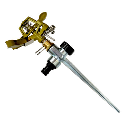 SolaDirect Pulsating Garden Sprinkler 360 DegreeMetal Impact HeadAdjustable ArcQuick Connector Adaptor Compatible With Hozelock from B&Q