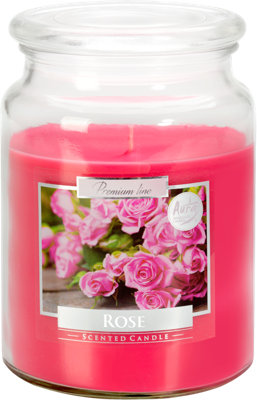 SolaDirect 18Oz Large Scented Candle In Glass Jar Fragrance Aromatic 100 Hr Burn Time (Rose) from B&Q