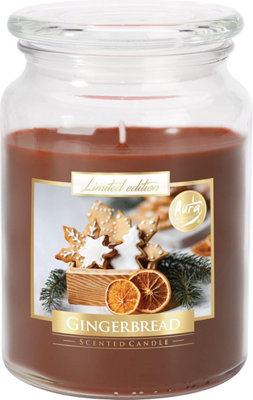 SolaDirect 18Oz Large Scented Candle In Glass Jar Fragrance Aromatic 100 Hr Burn Time (Gingerbread) from B&Q