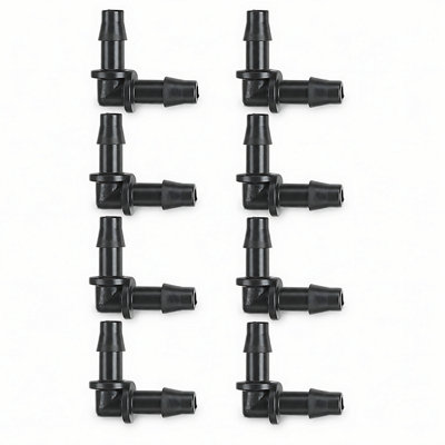 SolaDirect 4mm Elbow Micro Irrigation FittingsPack Of 10 Barbed Right-Angle Connectors For Drip LineMicro TubePotsGreenhouse from B&Q