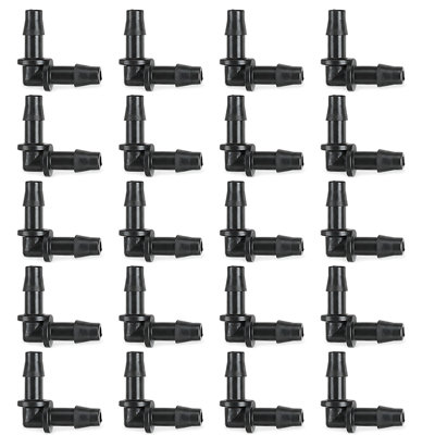 SolaDirect 4mm Elbow Micro Irrigation FittingsPack Of 20 Barbed Right-Angle Connectors For Drip LineMicro TubePotsGreenhouse from B&Q