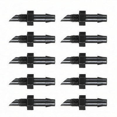 SolaDirect 4mm Adaptor Barb X Thread Micro Irrigation FittingsPack Of 10 Barbed To Threaded Connectors For Drip LineMicro TubeWatering from B&Q