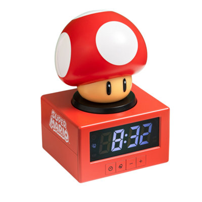 Super Mario Super Mushroom Icon Alarm Clock With Night LightOfficially Licensed NintendoPaladone from B&Q