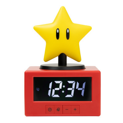 Paladone Nintendo® Super Star Icon Alarm Clock and Night Light, 15cm, Battery Powered, Officially Licensed - Image 3