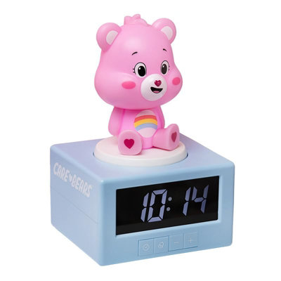 Paladone Care Bears Pink Cheer Bear Digital Alarm Clock with Night Light & Music, Officially Licensed Bedroom Décor for Girls and Women, Battery Powered Pop Culture Merchandise - Image 4