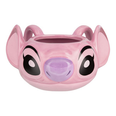 B&Q - Disney Angel Shaped Mug450Ml Ceramic Coffee CupOfficial Lilo And Stitch Collectible Drinkware GiftPaladone - Image 3