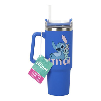 Lilo & Stitch Stitch Blue 900Ml Insulated Cup And Straw - Image 8