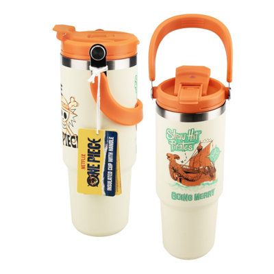 One Piece Insulated Tumbler 900ml - Officially Licensed One Piece Product | 900ml Insulated Tumbler • Handle & Straw Lid • Keeps Drinks Hot Or Cold • Travel Friendly • Anime Gift - Image 3