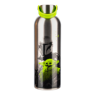 B&Q - Star Wars The Mandalorian & Grogu Metal Water Bottle 500MlOfficially LicensedPaladone - Image 3