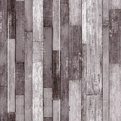 Rokya Reclaimed Wood Wallpaper GreyAl1076 from B&Q