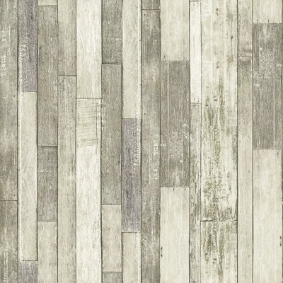 Rokya Reclaimed Wood Wallpaper CreamAl1077 from B&Q