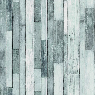 Rokya Reclaimed Wood Wallpaper BlueAl1078 from B&Q