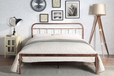 Bourton Copper Metal Bed FrameKing Size 5Ft from B&Q