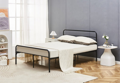 Eva Black Metal Bed Frame With Curved Headboard Double from B&Q