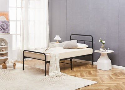 Eva Black Metal Bed Frame With Curved Headboard Single from B&Q