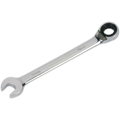 High-Quality 13mm Reversible Ratchet Combination Spanner In Chrome Vanadium Steel from B&Q