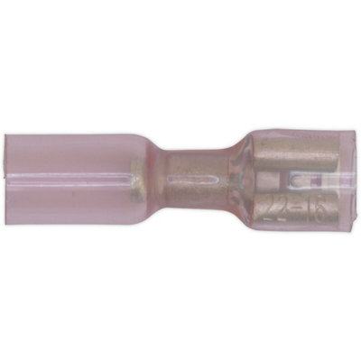 B&Q 25 Pack 6.4Mm Heat Shrink Female Push-On Terminal - 22 To 18 Awg Cable - Red