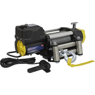 Heavy-Duty 12V Industrial Recovery Winch With 5675Kg Line Pull And 6.4Hp Dc Motor