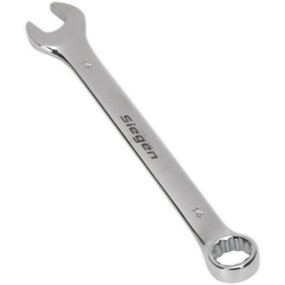 Premium 14mm Hardened Steel Combination Spanner With Polished Chrome Finish from B&Q