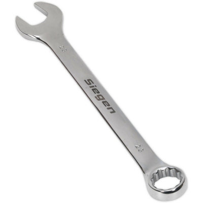 Premium Hardened Steel 23mm Combination SpannerPolished Chrome Vanadium Wrench from B&Q