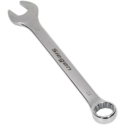 28mm Hardened Steel Combination SpannerDurable Chrome Vanadium Wrench from B&Q
