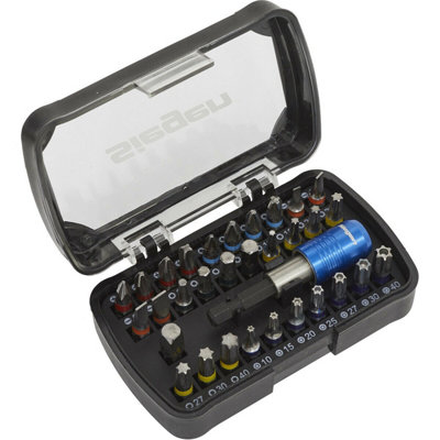  - Comprehensive 32 Piece Power Tool Bit Set With Colour-Coding For Easy Identification