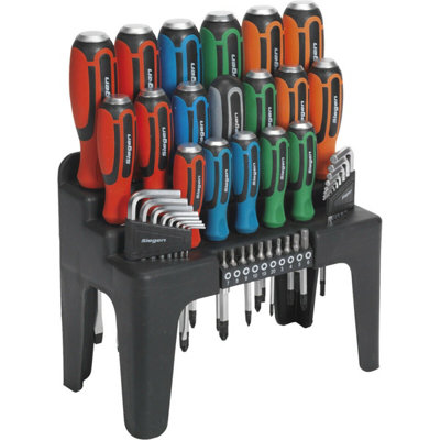 Comprehensive 44-Piece Hammer Through Screwdriver And Hex Key Set With Storage from B&Q