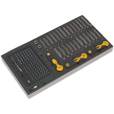 B&Q Comprehensive 192 Piece Bit & Folding Hex Key Set With Tool Tray For Ultimate Diy Projects