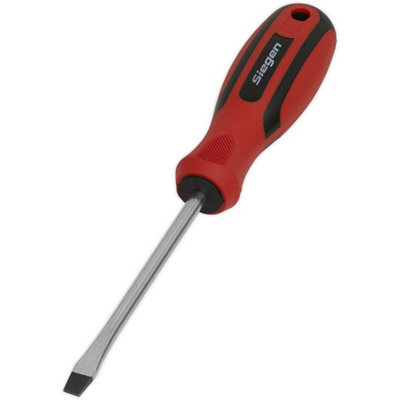 Premium Slotted 6 X 100mm Screwdriver With Soft Grip Handle And Chrome Vanadium Shaft from B&Q