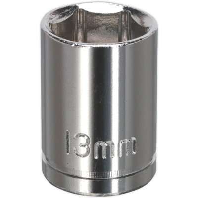 13mm Chrome Plated Drive SocketDurable High Grade Carbon Steel With 3/8" Drive