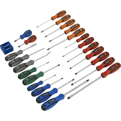  - 24-Piece Premium Screwdriver Set With Soft Grip Handles And Magnetic Tips